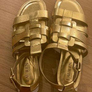 Gold Ralph Lauren sandals Size 8.5